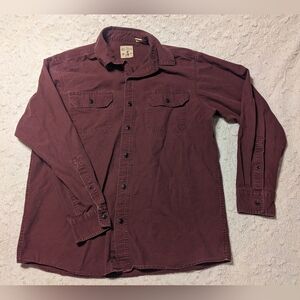 RedHead Brand Co. Men's Burgundy Collared Button Down Outdoors Shirt sz L